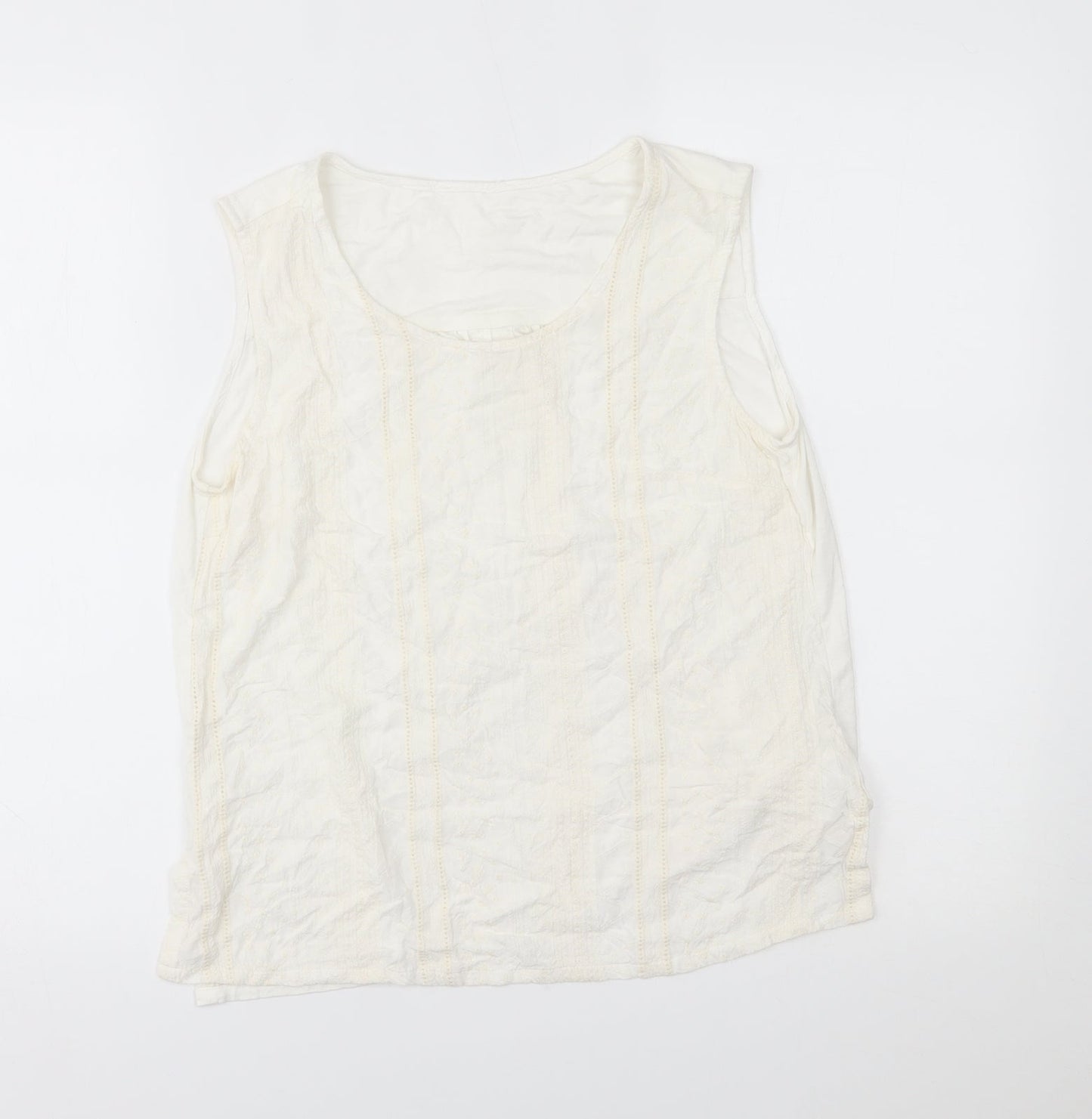 Womens UK Size One Size Preworn White Basic Blouse
