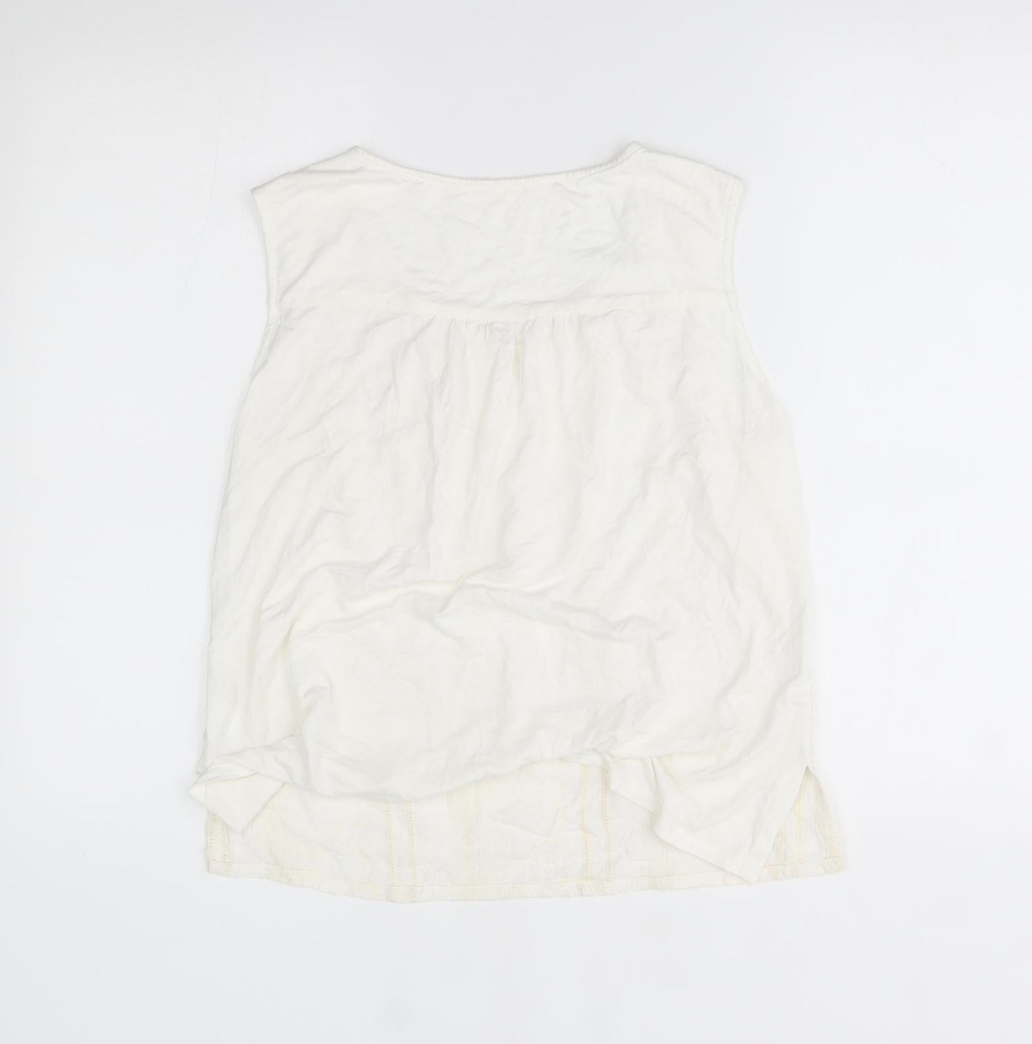 Womens UK Size One Size Preworn White Basic Blouse