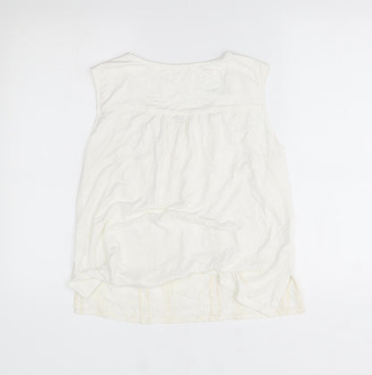 Womens UK Size One Size Preworn White Basic Blouse