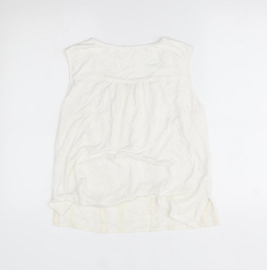 Womens UK Size One Size Preworn White Basic Blouse