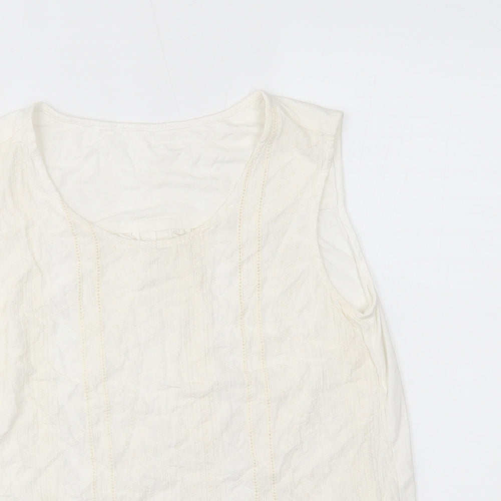 Womens UK Size One Size Preworn White Basic Blouse