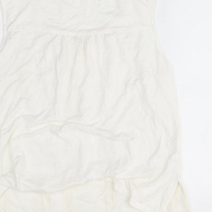 Womens UK Size One Size Preworn White Basic Blouse