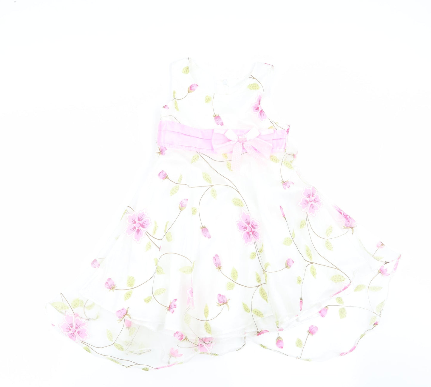 E'des Girls White Floral  Fit & Flare
