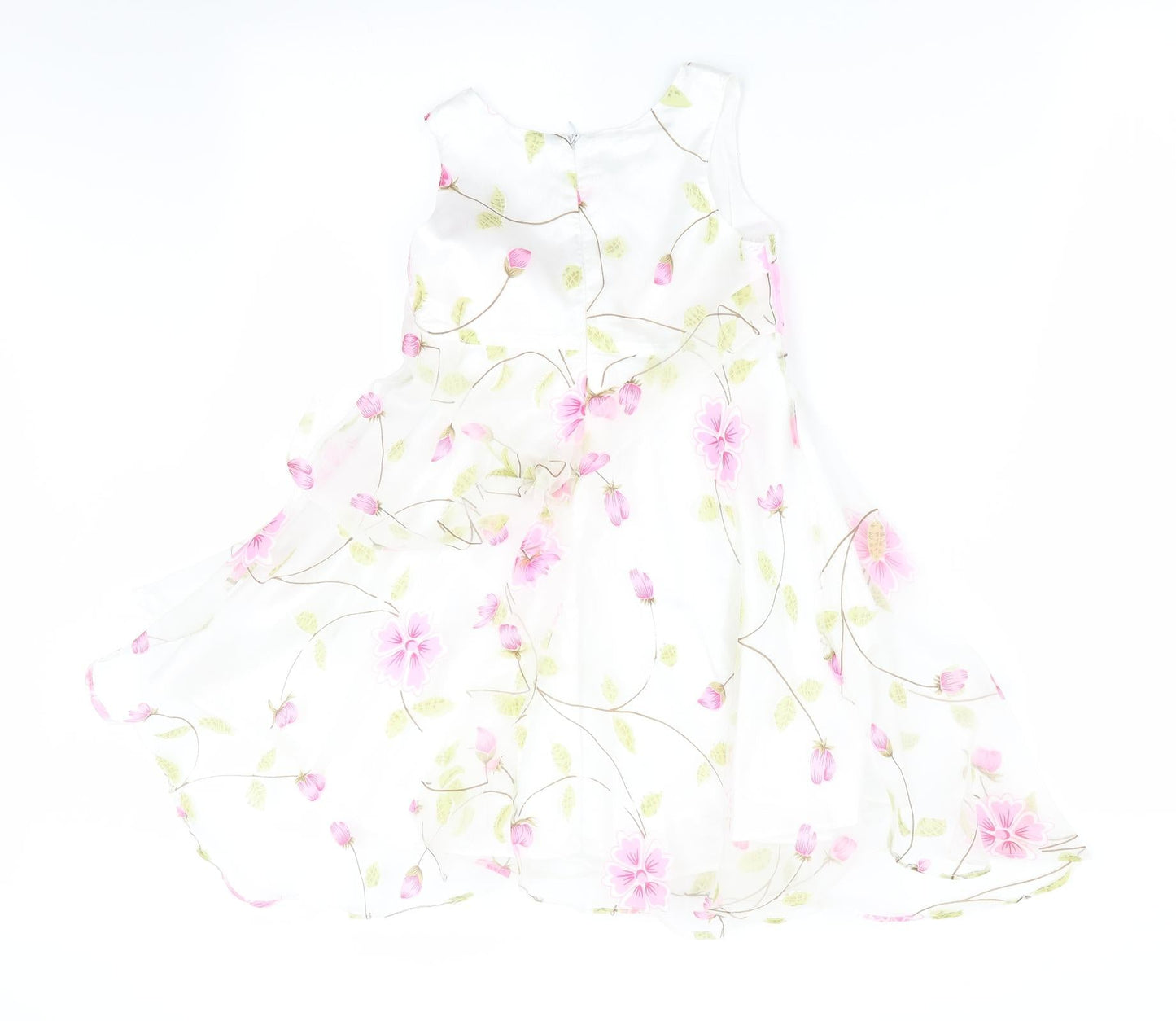 E'des Girls White Floral  Fit & Flare