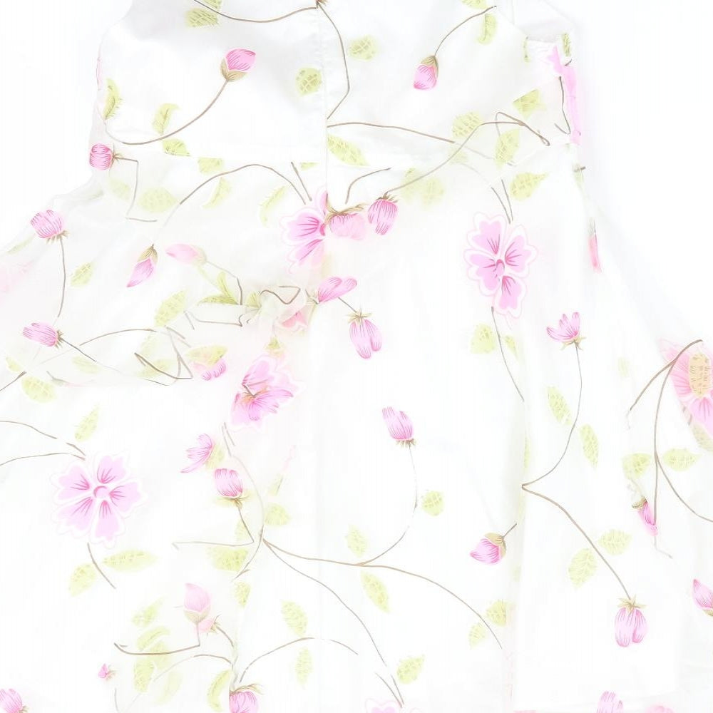 E'des Girls White Floral  Fit & Flare