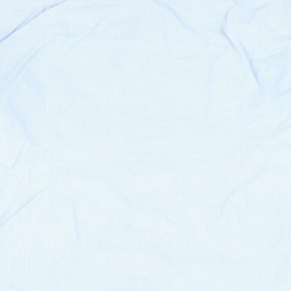 Brand and care label for Autograph boys’ blue striped basic button-up, size 11, years