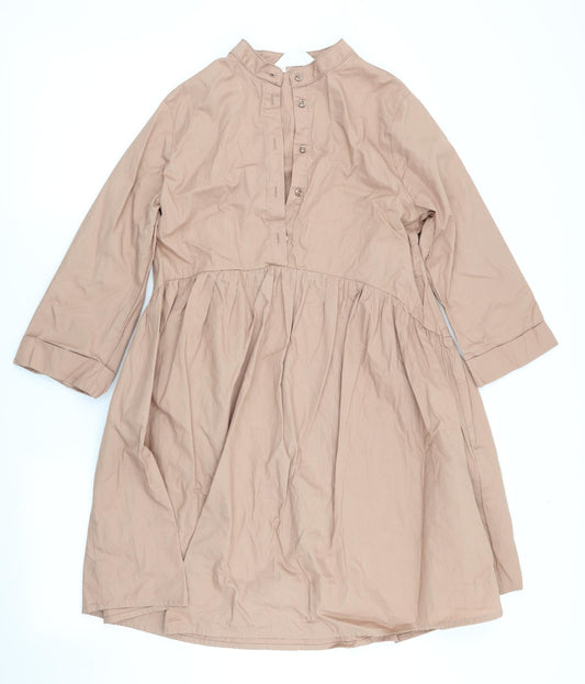 Primark Womens Brown   A-Line  Size 4  - Mandarin Collar
