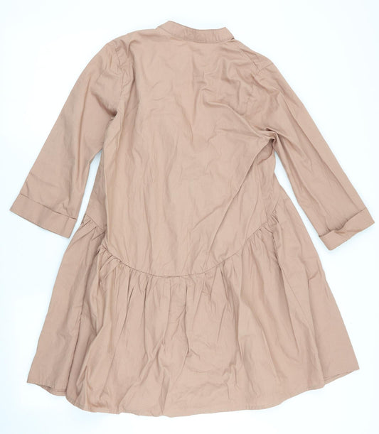 Primark Womens Brown   A-Line  Size 4  - Mandarin Collar