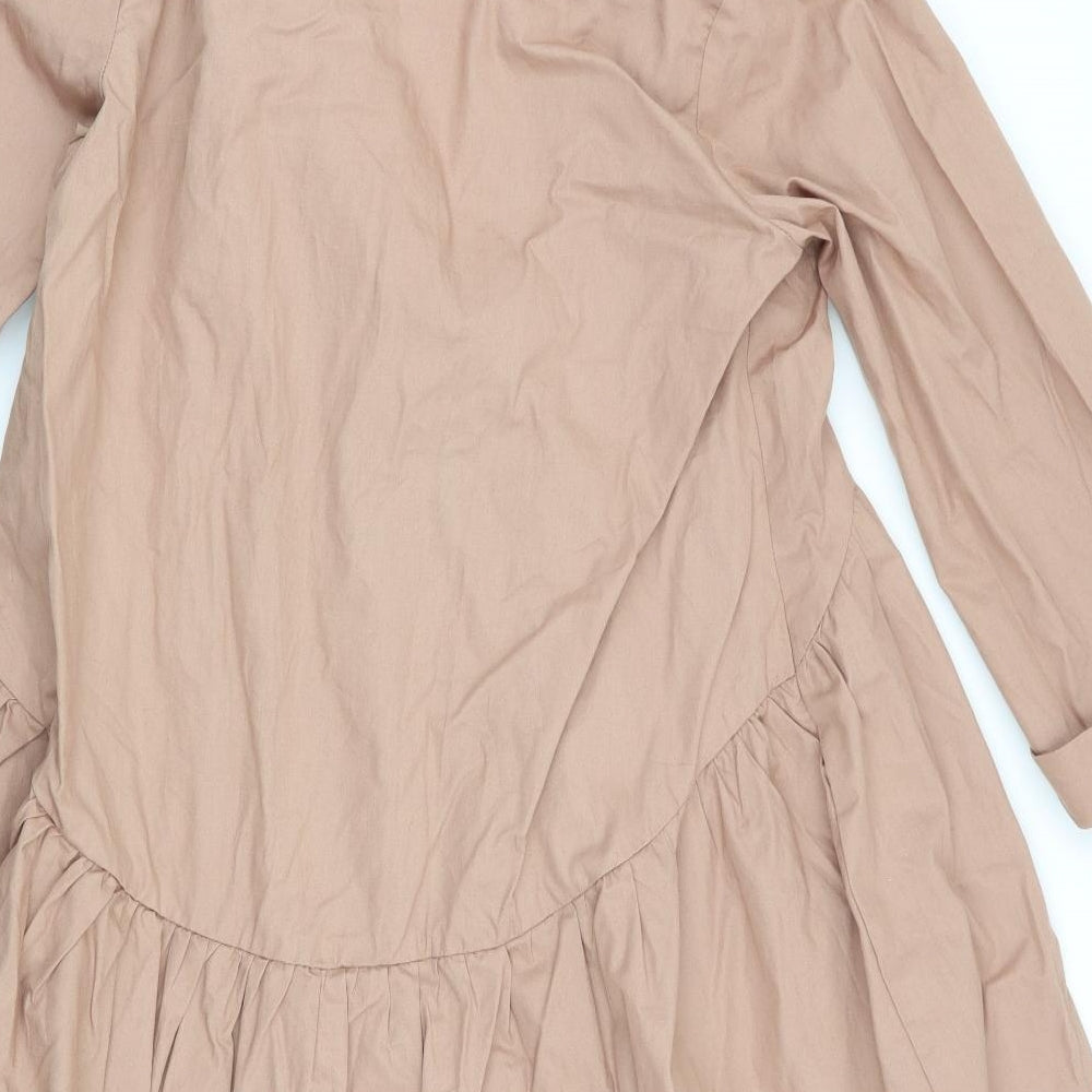 Primark Womens Brown   A-Line  Size 4  - Mandarin Collar