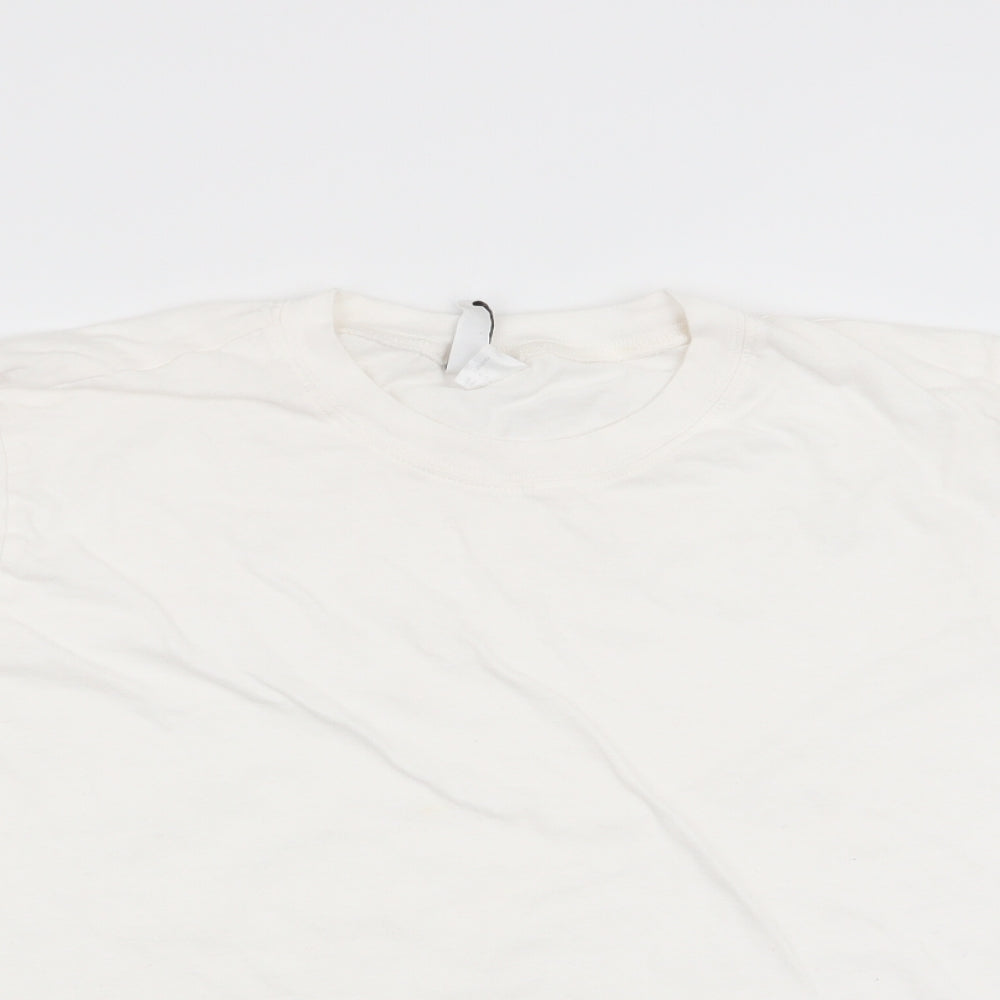 Womens UK Size L Divided White Basic T-Shirt
