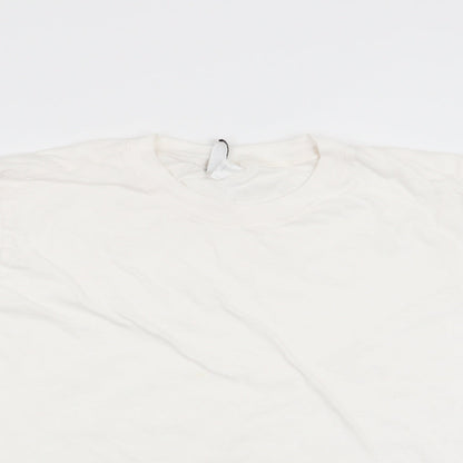 Womens UK Size L Divided White Basic T-Shirt