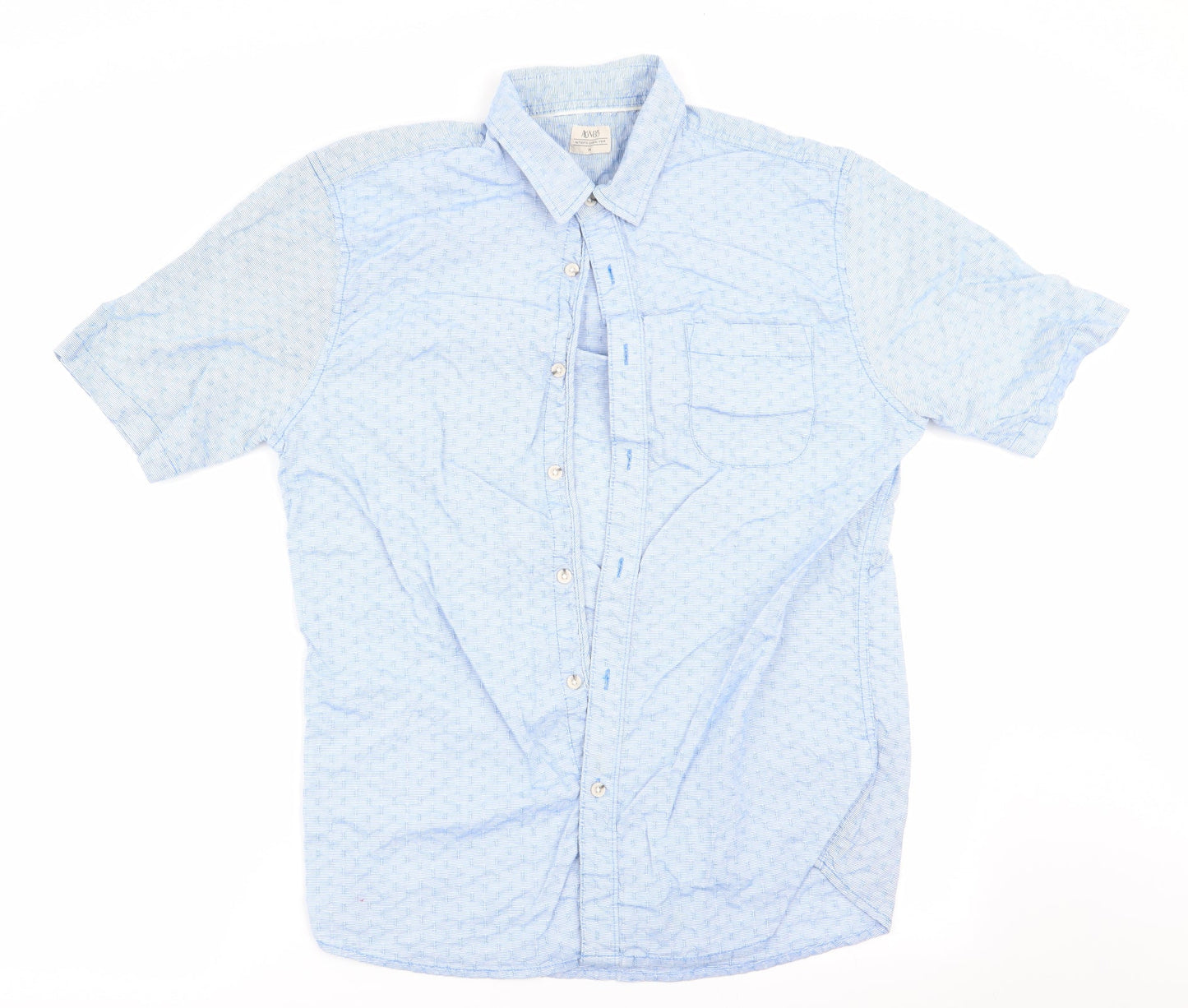 ACW 85 Mens Blue Striped   Button-Up Size M