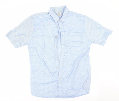 ACW 85 Mens Blue Striped   Button-Up Size M