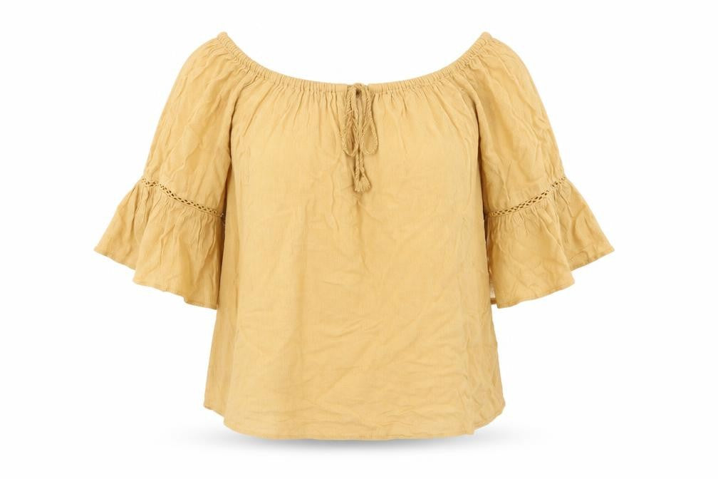 Womens UK Size 10 New Look Gold Basic Blouse