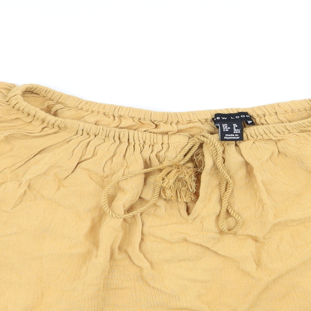 Womens UK Size 10 New Look Gold Basic Blouse