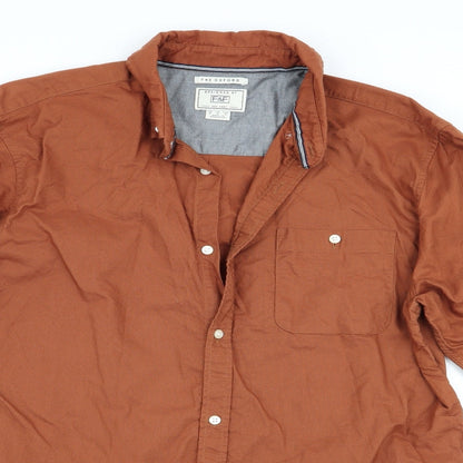 Mens UK Size M Florence and Fred Brown  Button-Up Long Sleeve Casual Shirt