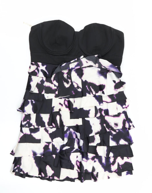 Lipsy Womens Purple Striped  Bodycon  Size 12