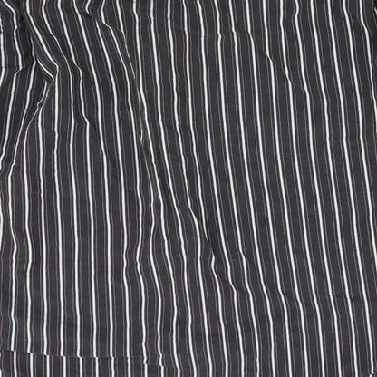 John Master Mens Brown Striped   Button-Up Size L