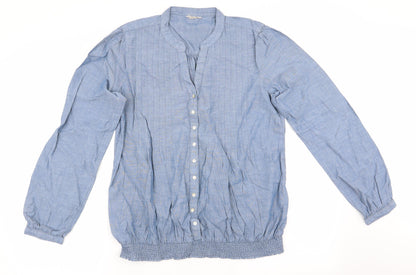 Womens UK Size  Preworn Blue Basic Button-Up