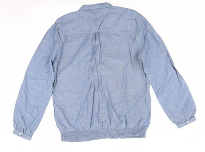 Womens UK Size  Preworn Blue Basic Button-Up