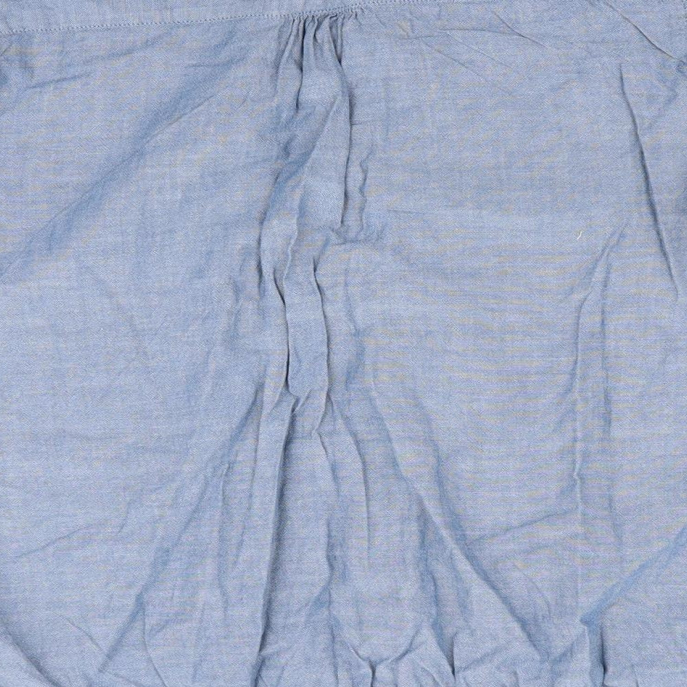 Womens UK Size  Preworn Blue Basic Button-Up