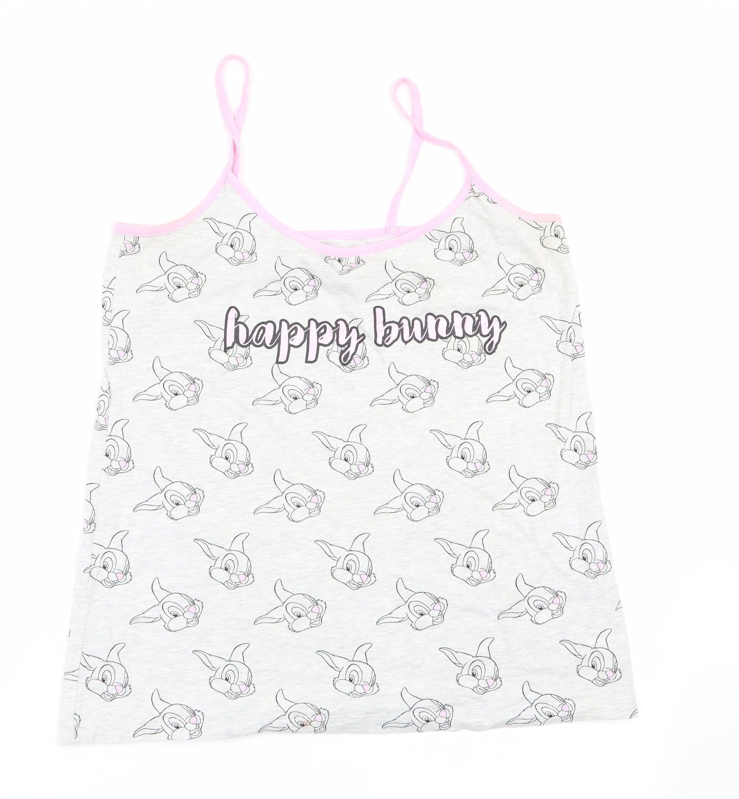 Love to Lounge Womens Grey Animal Print  Cami Pyjama Top Size 14  - Thumper print
