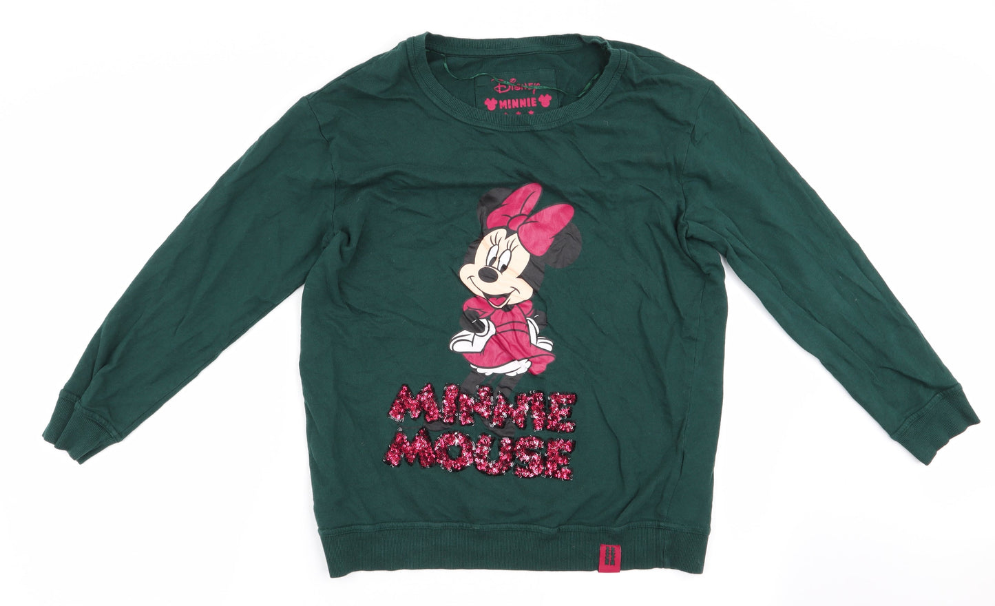 Disney by Tesco Womens Green Animal Print   Pyjama Top Size 8  - Minnie Mouse