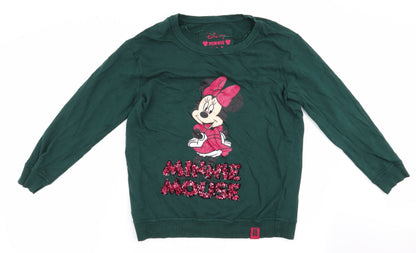 Disney by Tesco Womens Green Animal Print   Pyjama Top Size 8  - Minnie Mouse
