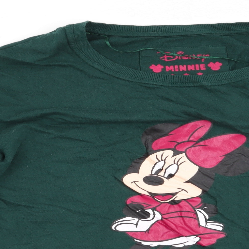 Disney by Tesco Womens Green Animal Print   Pyjama Top Size 8  - Minnie Mouse