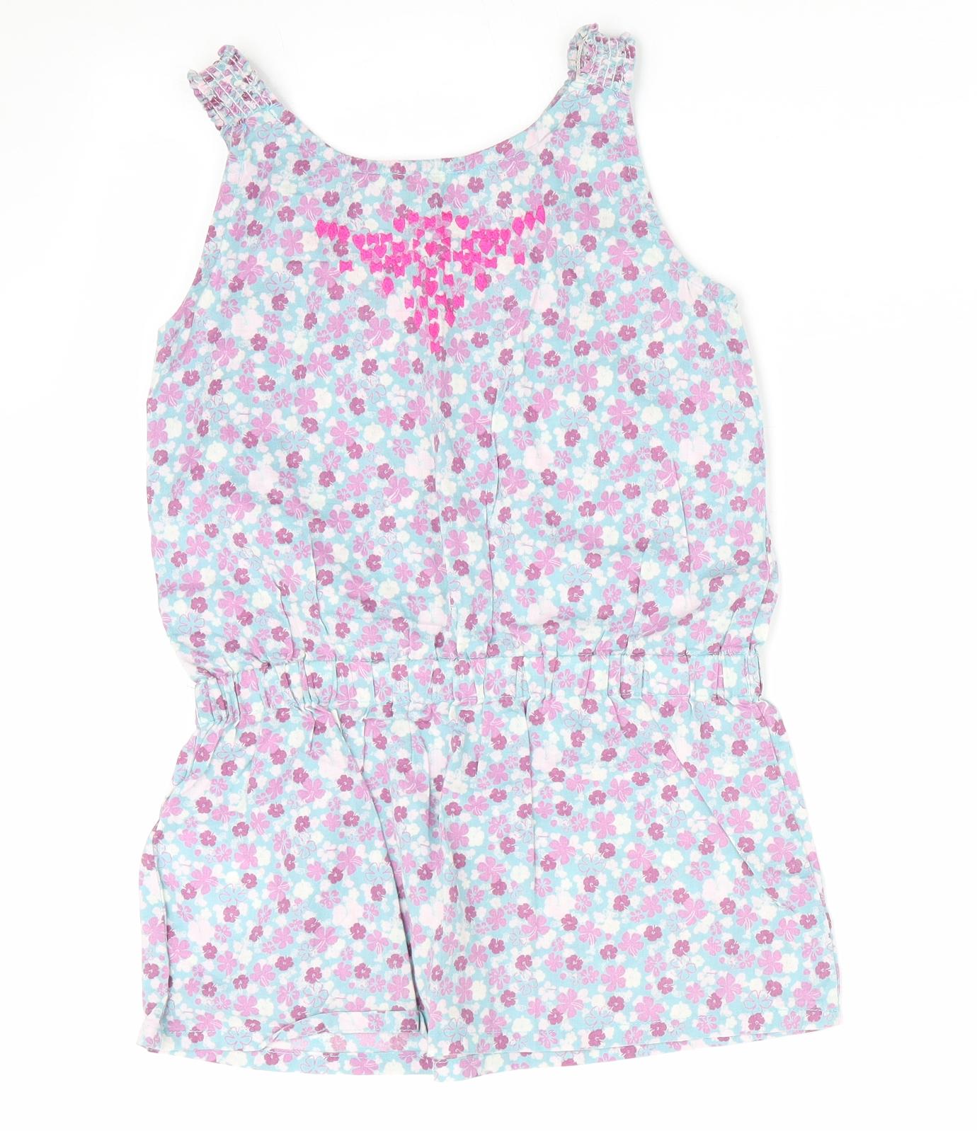 Vertbaudet Girls Purple Floral  Shift  Size 4 Years