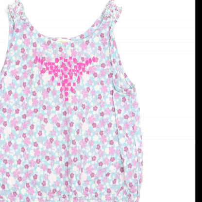 Vertbaudet Girls Purple Floral  Shift  Size 4 Years