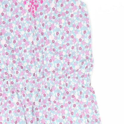 Vertbaudet Girls Purple Floral  Shift  Size 4 Years