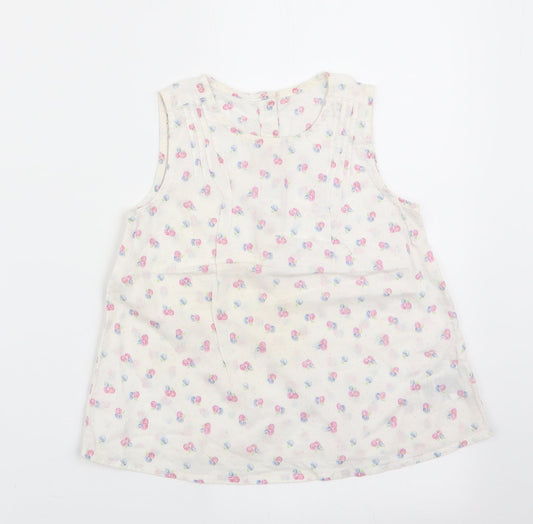 Mothercare Girls White Floral  A-Line  Size 3-4 Years
