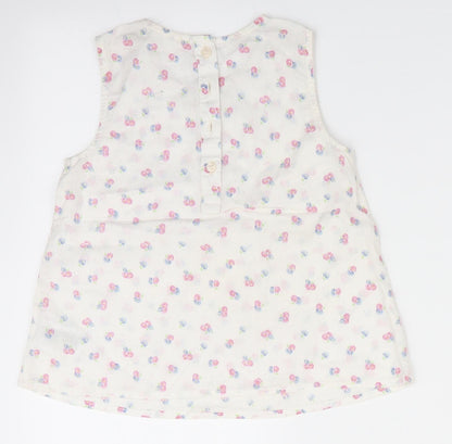 Mothercare Girls White Floral  A-Line  Size 3-4 Years