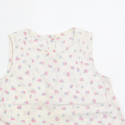 Mothercare Girls White Floral  A-Line  Size 3-4 Years