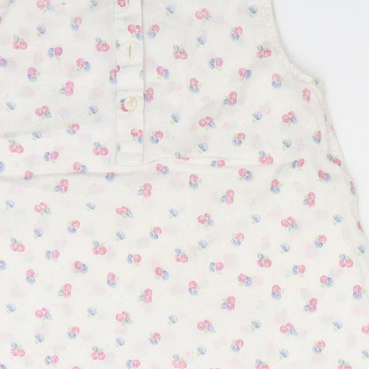 Mothercare Girls White Floral  A-Line  Size 3-4 Years