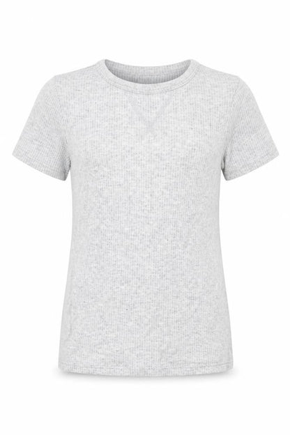 Front view of F&F girls’ grey basic t-shirt, size 9-10, years