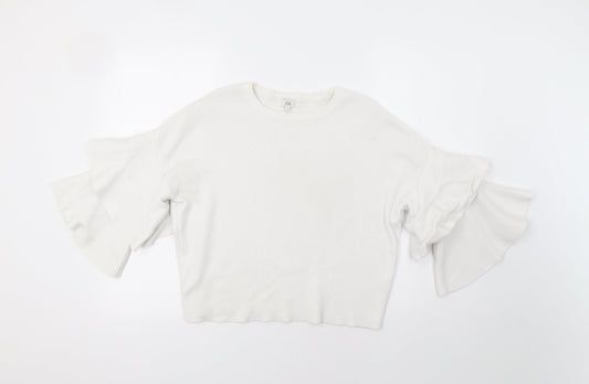 Womens UK Size 10 River Island White Pullover Jumper