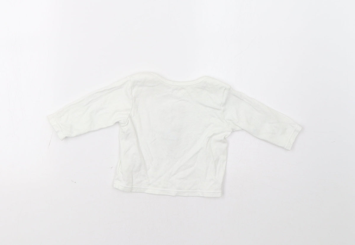 Back view of Marks & Spencer Baby White Basic Polo, size 3-6, Months - Racoon
