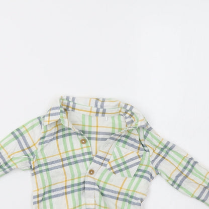 TU Baby Green Check  Romper One-Piece Size 6-9 Months