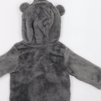 F&F Baby Grey   Jacket  Size 3-6 Months  - Bear Hood