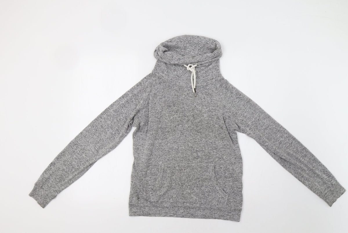 Front view of Primark women’s grey pullover hoodie, size UK 10