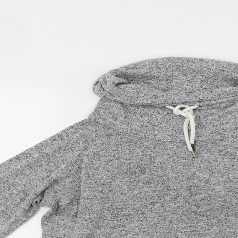 Close-up detail of Primark women’s grey pullover hoodie, size UK 10