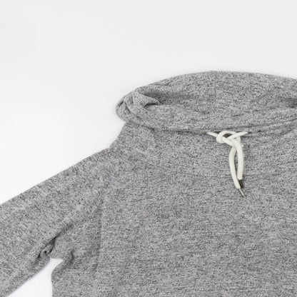 Close-up detail of Primark women’s grey pullover hoodie, size UK 10