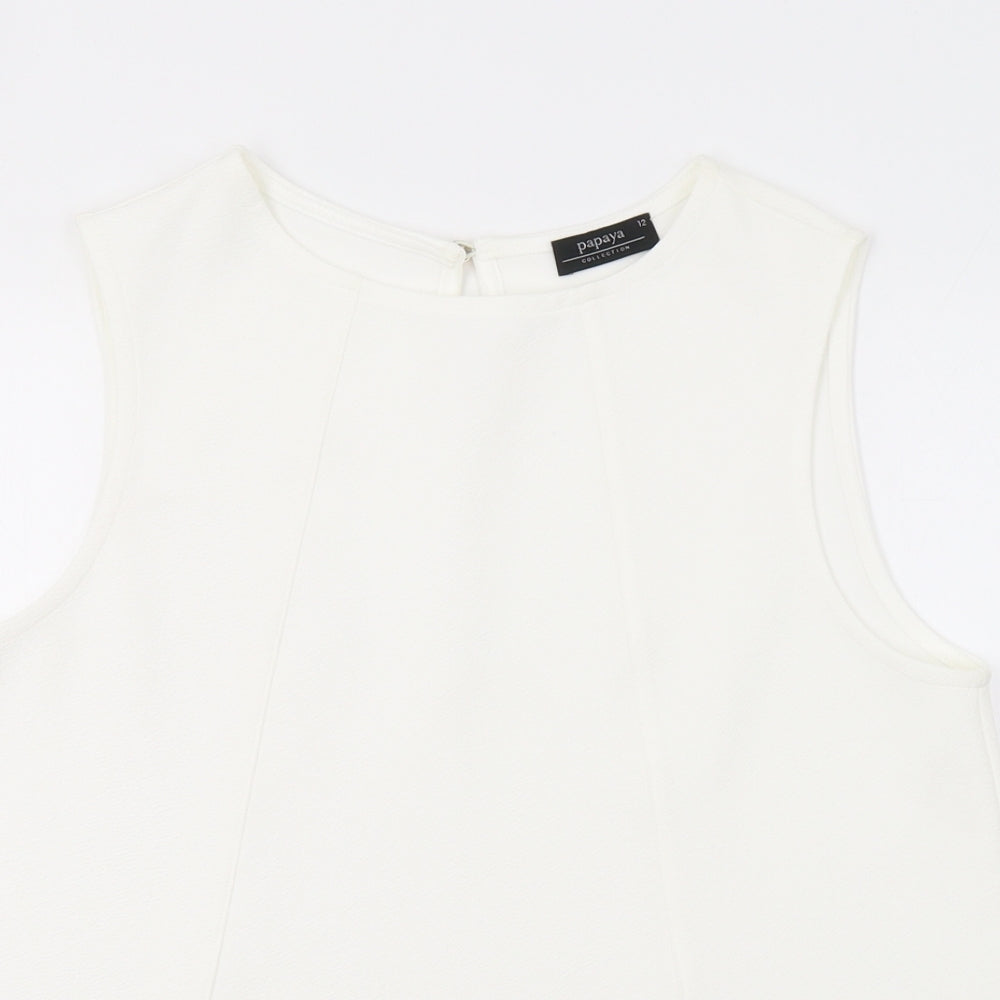 Papaya Womens White   Basic Tank Size 12