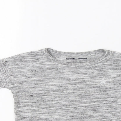 Close-up detail of Next boys’ grey basic t-shirt, size 2-3, years