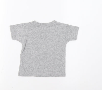 Space Needle Baby Grey   Basic T-Shirt Size 12 Months  - Rocket