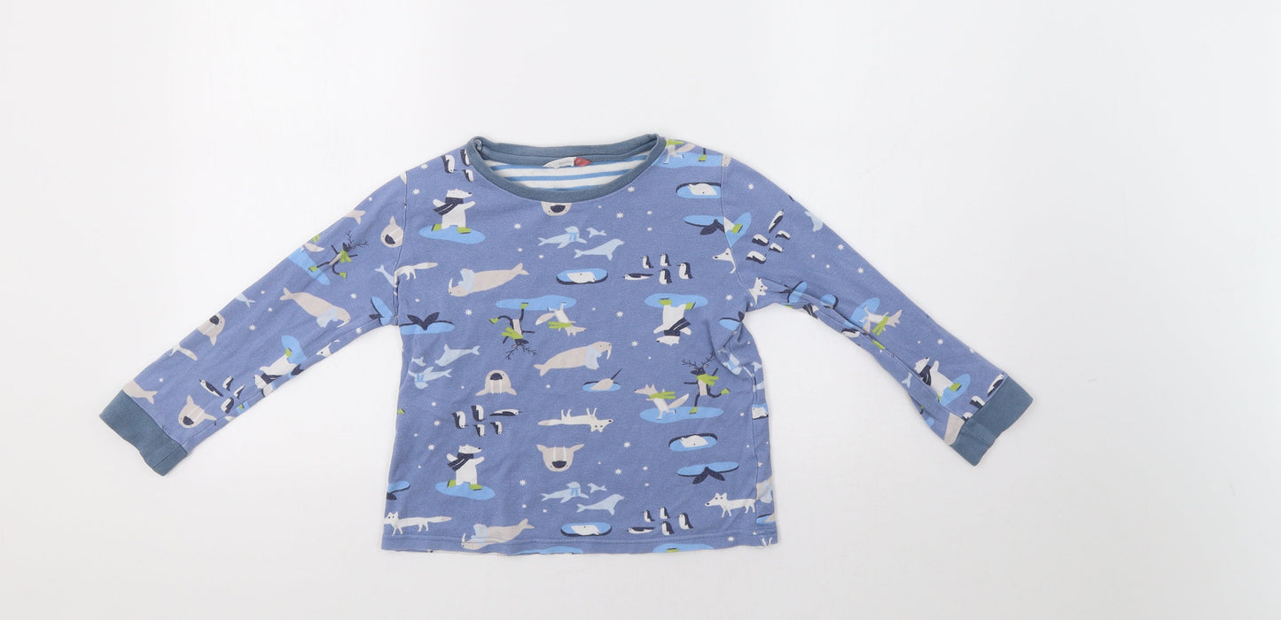 John Lewis Girls Blue   Top Pyjama Top Size 7 Years  - Seals