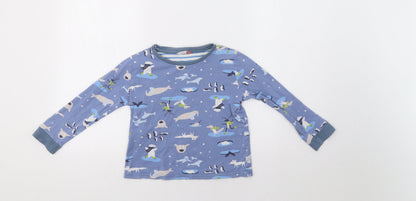 John Lewis Girls Blue   Top Pyjama Top Size 7 Years  - Seals