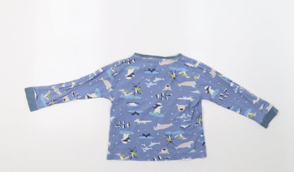 John Lewis Girls Blue   Top Pyjama Top Size 7 Years  - Seals